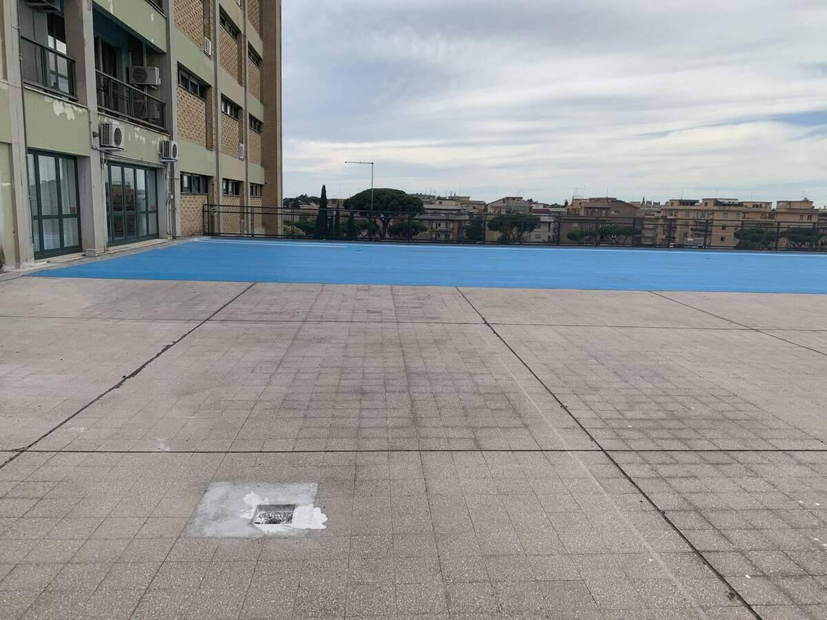 Vista panoramica della copertura impermeabilizzata