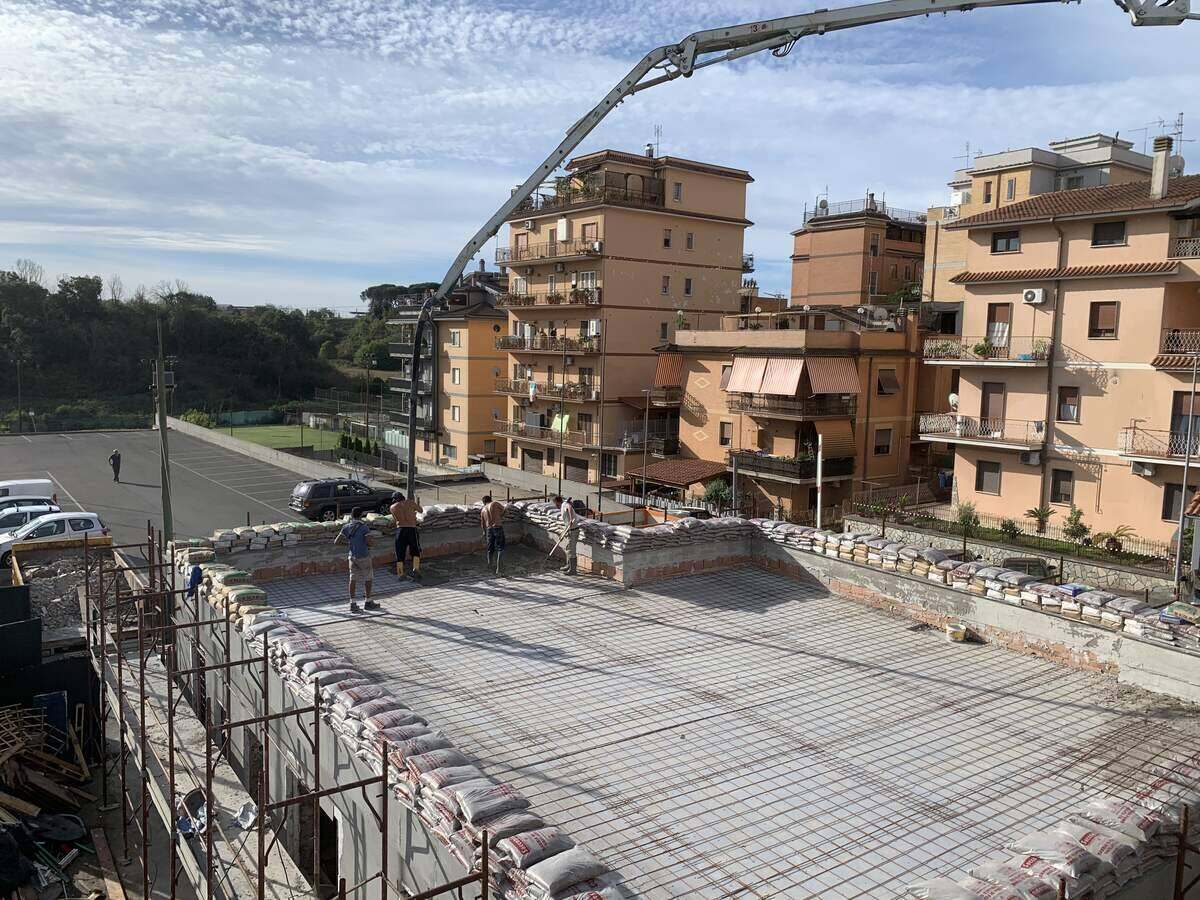 Cantiere centro sportivo Montespaccato — lavorazioni edili, fase 5