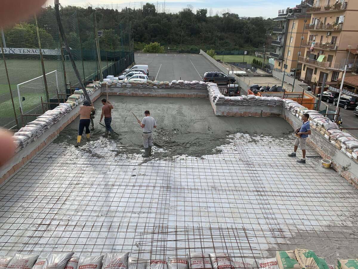 Cantiere centro sportivo Montespaccato — lavorazioni edili, fase 6