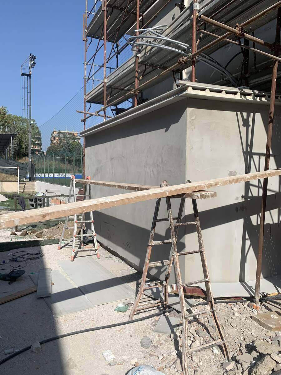 Cantiere centro sportivo Montespaccato — lavorazioni edili, fase 17